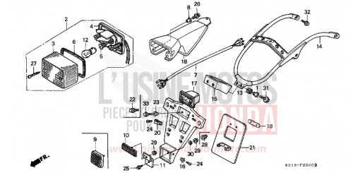 HECKLEUCHTE (B/DK/ED/U) XR250RN de 1992